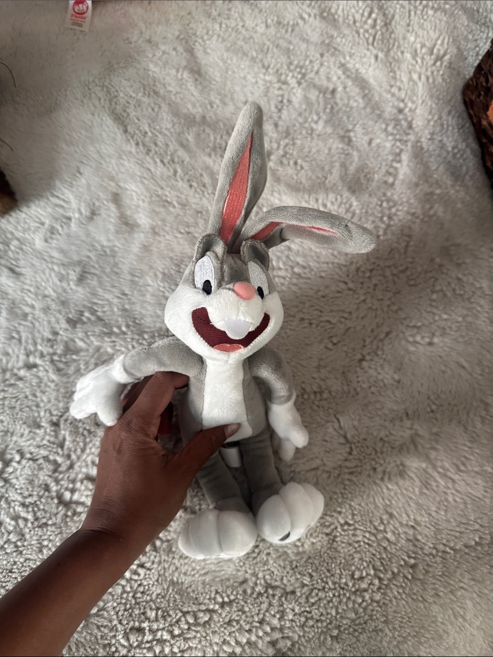 Warner Bros. Gray & White Bugs Bunny Plush with Pink Ear Accents